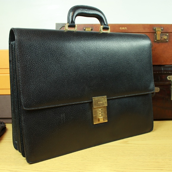 gucci leather briefcase